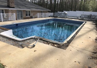 A total pool renovation being started.