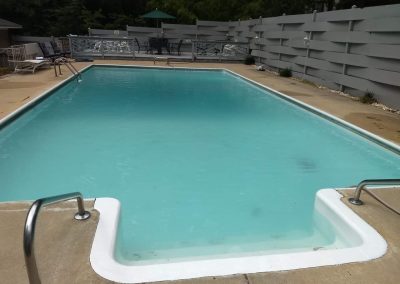 A fully renovated pool sparkling after completion from our team.
